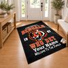 Cincinnati Bengals Custom Name Personalized Rug Non‑Slip Doormat Floor Carpet Housewarming Birthday Gift for Family Friends
