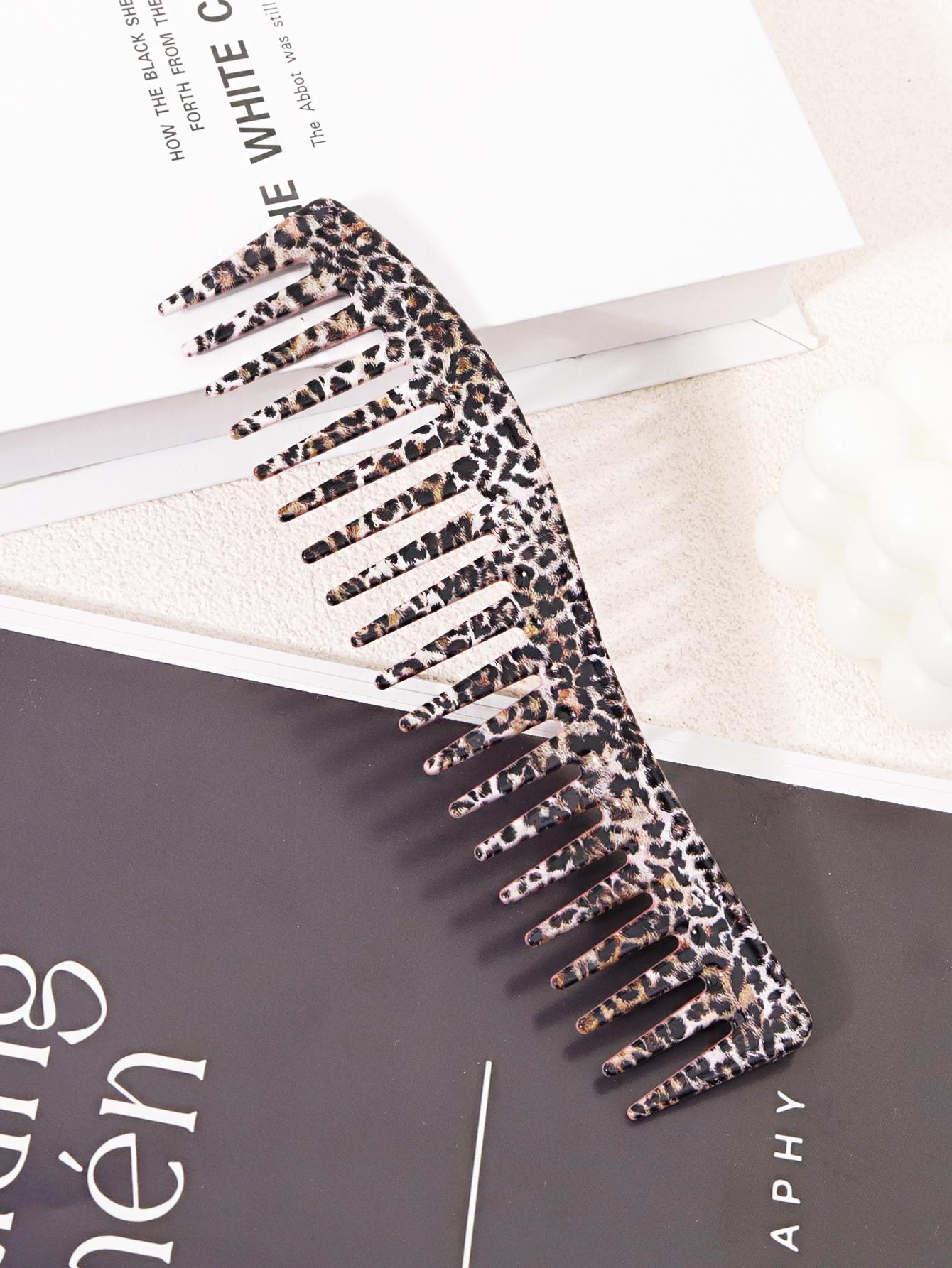1pc animal pattern styling comb - ergonomic wide toothed comb suitable for all hair types, durable ABS handle