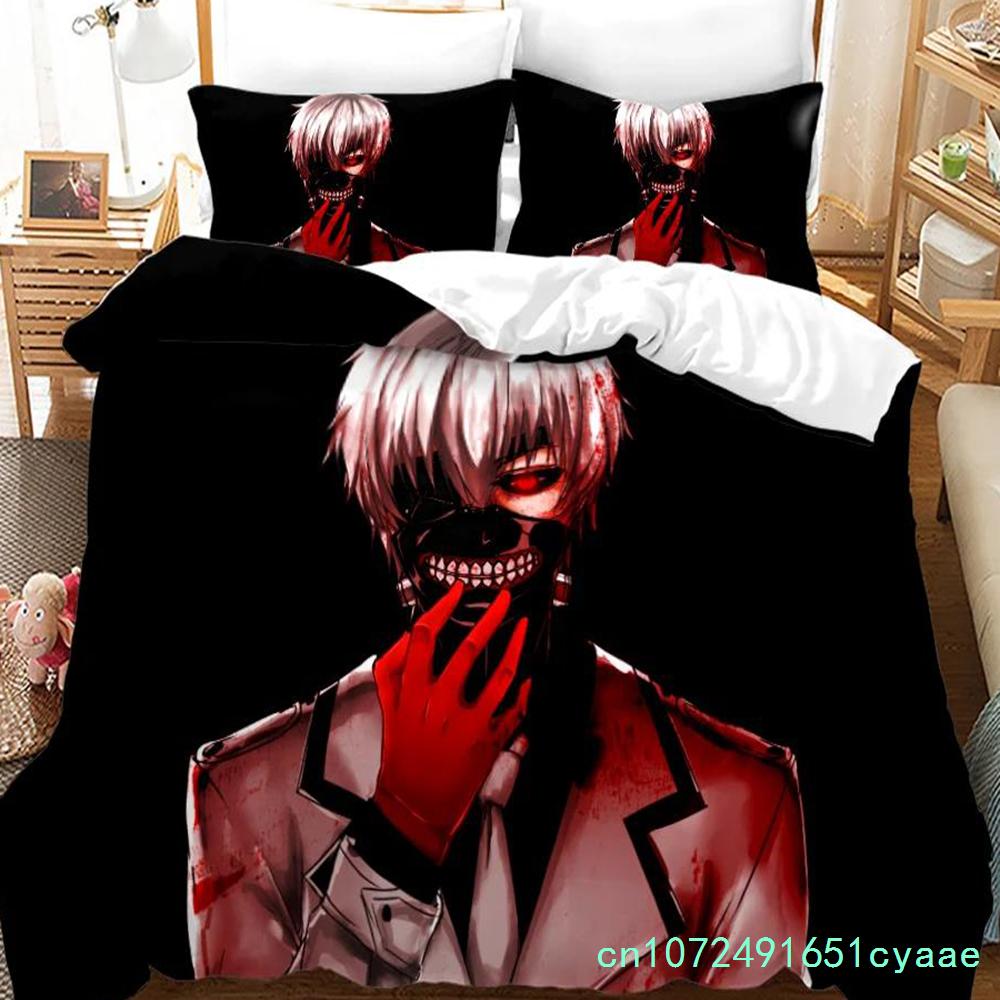 3D Printed Anime Tokyo Ghoul Bedding Set Duvet Cover Kaneki Ken Double Twin Full Queen King Adult Kids Bedclothes Quilt Cover