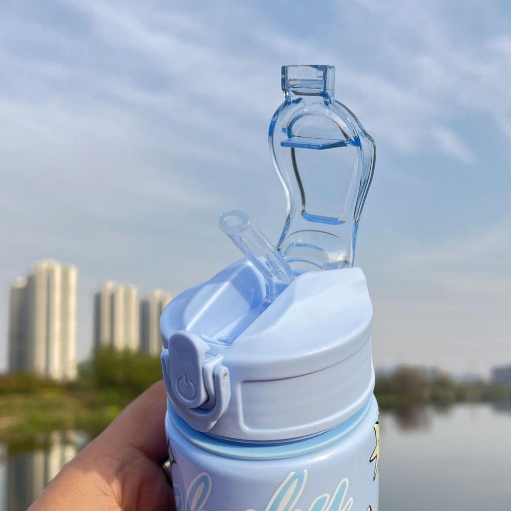 Cute Plastic Water Cup, Outdoor Sports Casual Cup, Simple and Portable Children's Space Cup