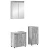 Bathroom Furniture Set with Shelf TULUM Grey Sonoma Wood Based Material