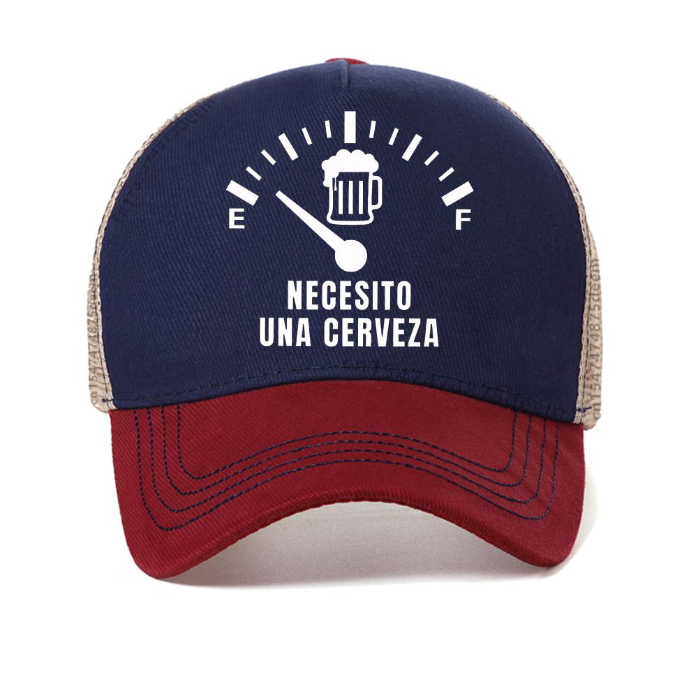 

Men s Casual baseball cap Necesito Una Cerveza Funny caps for Summer Harajuku Hip Hop hat outdoor casual mesh adjustable hats Adjustable красный