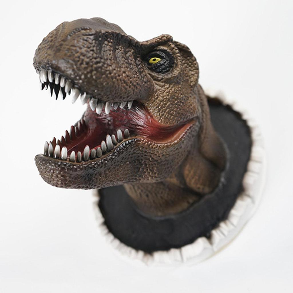 Dinosaur Head Wall Decoration Sculpture, Home Wall Art Decoration for Themed Parties, Living Rooms, Bedrooms, Corridors Sculptures, Holiday Gifts