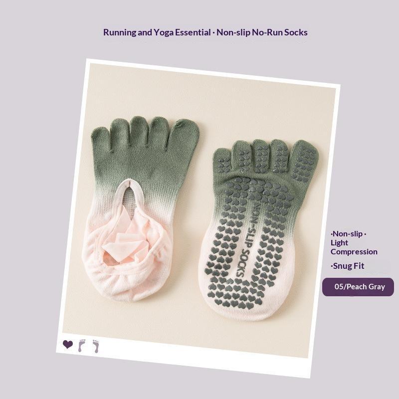 2Pcs Anti Skid Five Finger Yoga Socks Cross Strap Grip Socks for Women Pilates Ballet Home Fitness Training