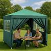 Garden pavilion, commercial tent, party gazebo, 4 side walls, windows, xxl