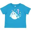 Inktastic Happy 1st Birthday With Cute Narwhal Stars And Bubbles Baby T-Shirt 1