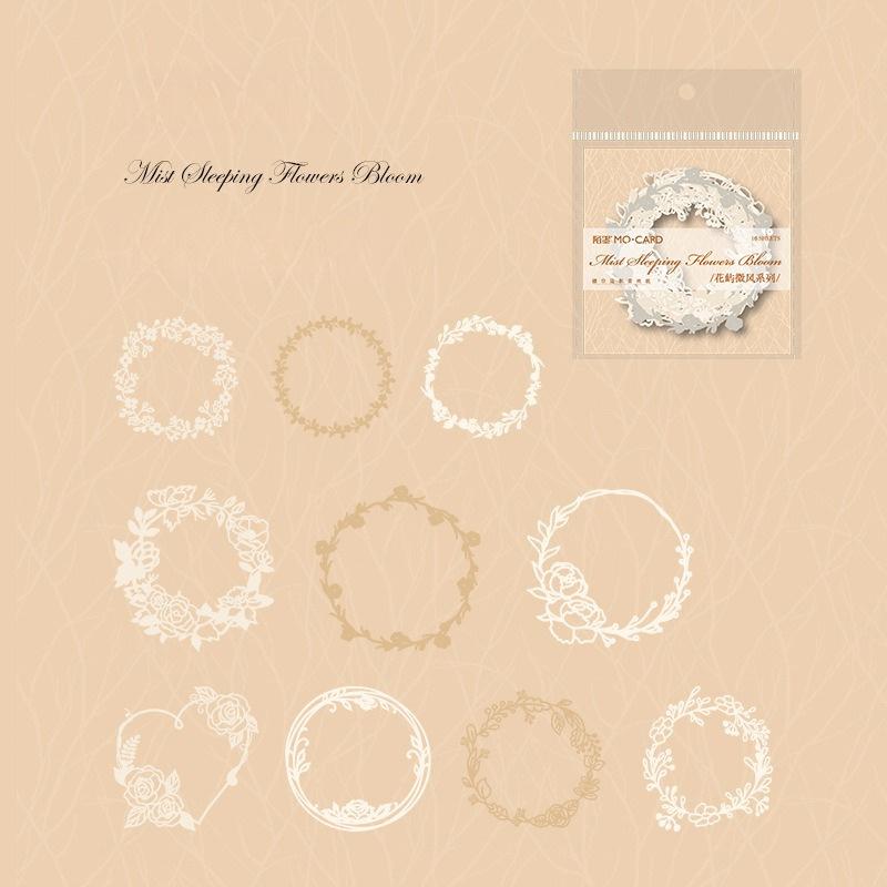 1PC Hollow border card pack Flower whisper series light retro salt series wreath butterfly handbook decoration material paper and card