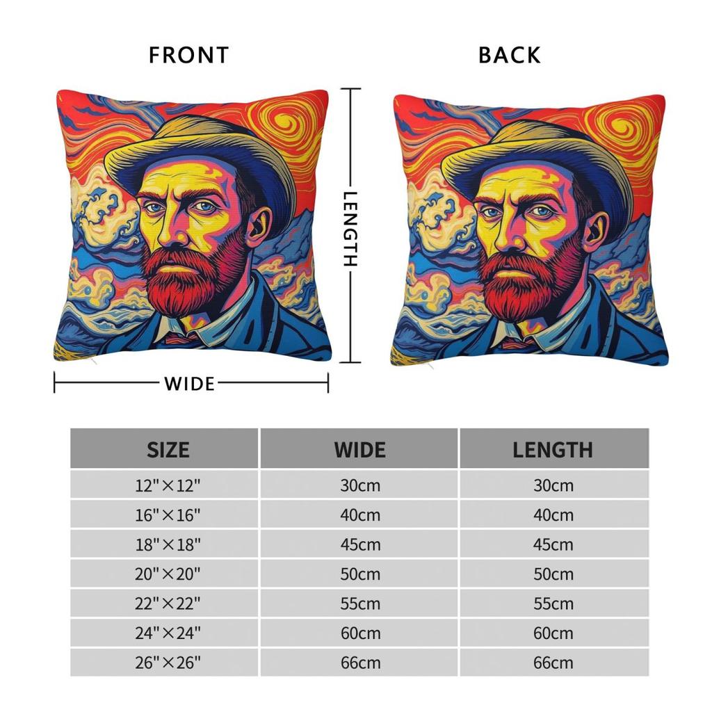 Van Gogh Starry Night Pillowcase Polyester Linen Velvet Pattern Zip Decorative Throw Pillow Case Bed Cushion Cover