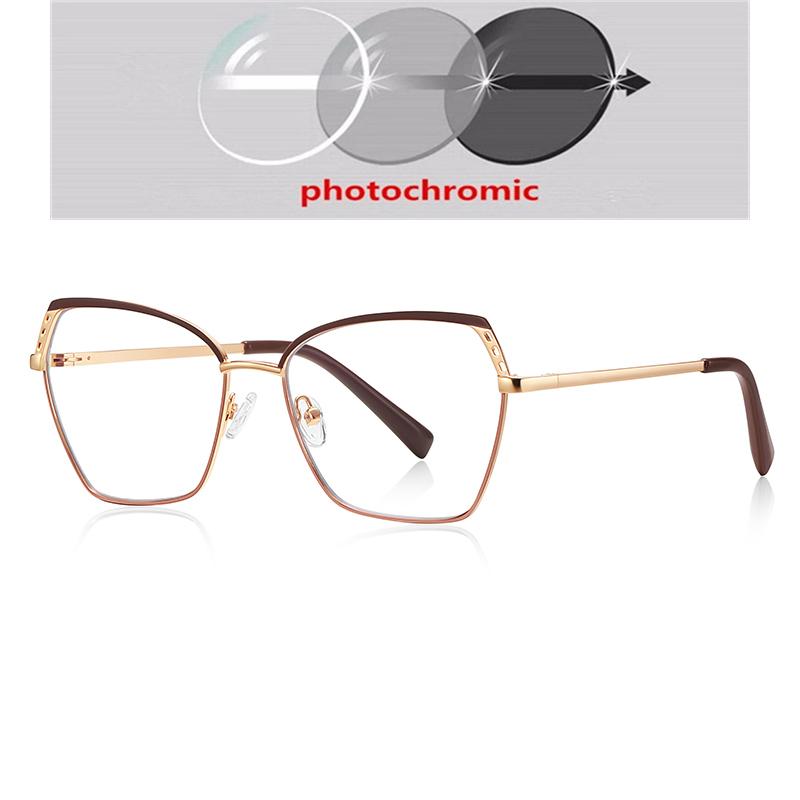 0 -0.5 -0.75 To -6.0 Metal Steampunk Hexagon Prescription Glasses Myopia Blue Light Blocking Student Dioptric Glasses Women