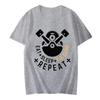New Trendy Men T-shirt Eat Sleep Fix Cars Repeat Engine Funny Men Oversized T-shirts Tops Black Brand Tee Summer Fashion Shirt