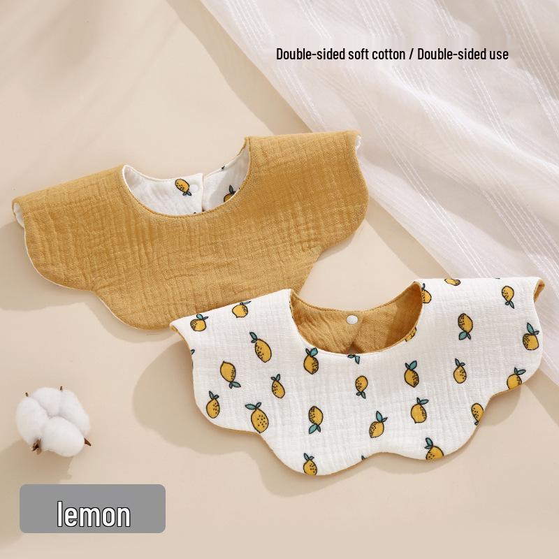 Bavoir pour bébé double face rotatif à 360°, Gaze de coton, Toutes saisons, Absorbant, Qualité Classe A