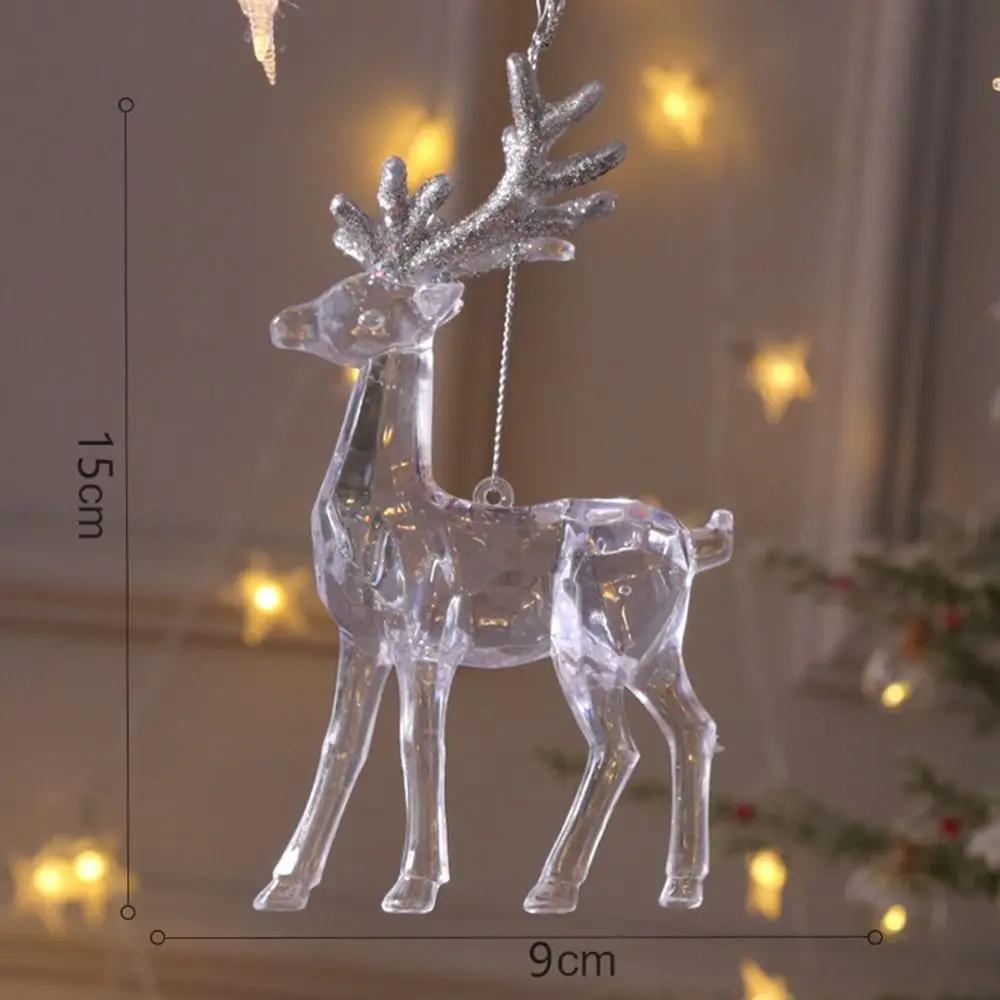 2PCS Acrylic Christmas Crystal Pendants DIY Snowflake Christmas Tree Ornaments Wall Pendant Indoor Outdoor Crystal Hanging