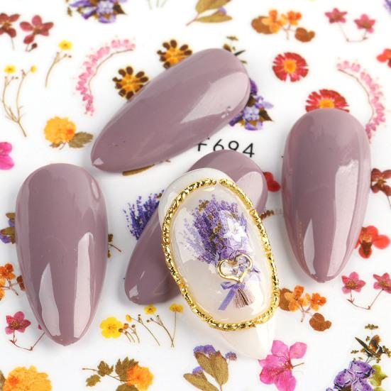 Decorare pentru unghii de lungă durată pentru femei, adeziv 3D, frunze de salcie, autocolant floral pentru unghii pentru petrecere