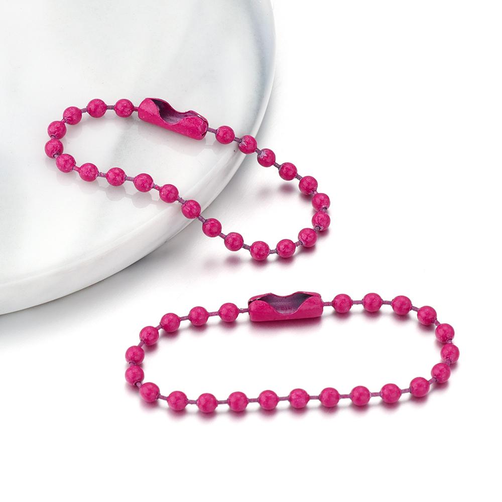 100pcs/lot Colorful Ball Bead Chains Fit Key Chains Hand Tag Connector ForDIY Bracelet Jewelry Making Accessorise Length 10 12cm
