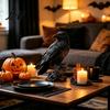 Gotische Krähe Figur Realistische Schwarze Figur Harz Rabe Statue für Halloween Tischdeko Vogel Skulptur Dekor Dunkles Gruseliges Ornament Haus Büro