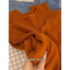 Orange Semi-High Neck Slim Fit Long Sleeve Knitted Sweater for Autumn/Winter