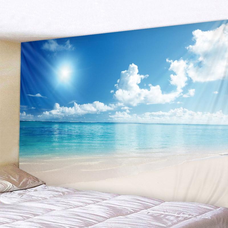 Blue sky and white clouds tapestry wall hanging hippie room background cloth boho home decor beach mat yoga mat sofa bed sheet