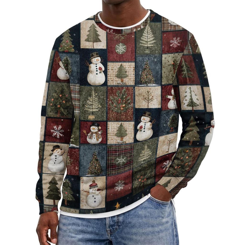 Men's Christmas Hoodless Neck Pullover Sweatshirt, for Him