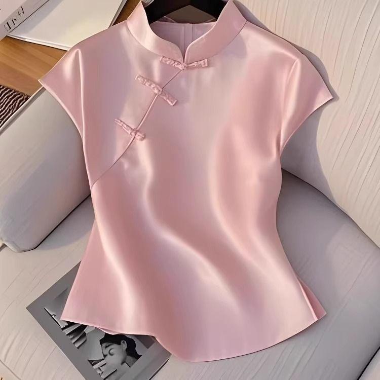 

2025 Супер Огонь Премиум Люкс Пуговичная Топ Ретро Улучшенный Воротник Летняя Рубашка M (under 50kg recommended)