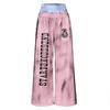 Pantaloni della tuta casual rosa a gamba larga da uomo e donna, a vita alta, vestibilità larga, in cotone, stile streetwear