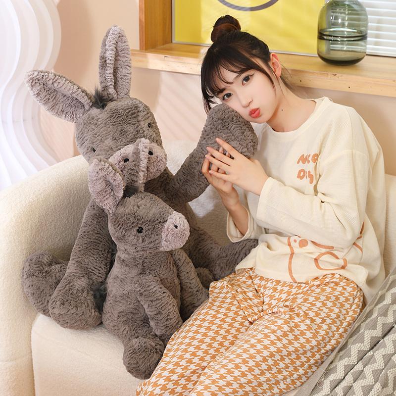 23/40/60CM Cute Burro Peluche Toys Lovely Grey Donkey Plush Dolls Stuffed Soft Animal for Baby Infant Birthday Room Decor Gifts