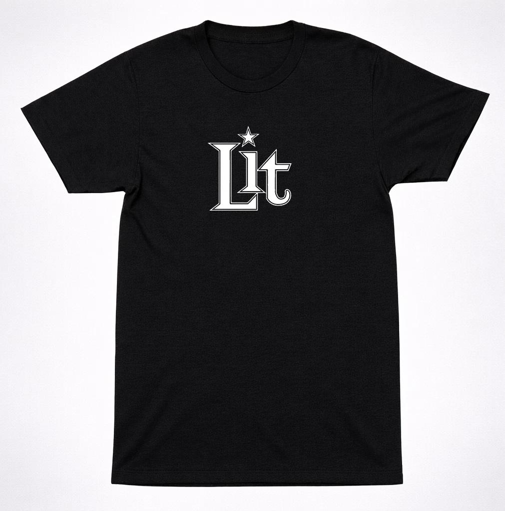 Lit Star Logo Shirt 90s Alternative Rock Band Minimal Black Shirt S