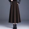 2025 Autumn/Winter Wool Cashmere High-Waisted A-Line Pocket Skirt, Mid-Length.