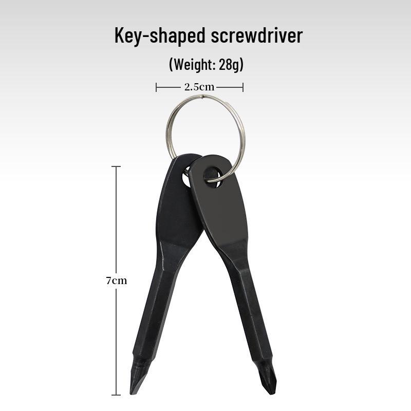 Multifunctional EDC Portable Flathead & Phillips Screwdriver with Keyring чёрный