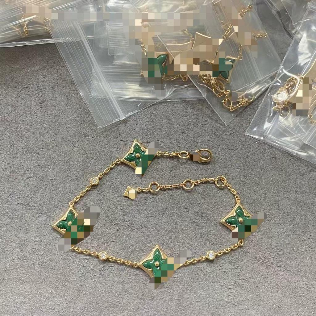 Luxusní sada náhrdelníku a náramku LV Clover & Flower z perleti