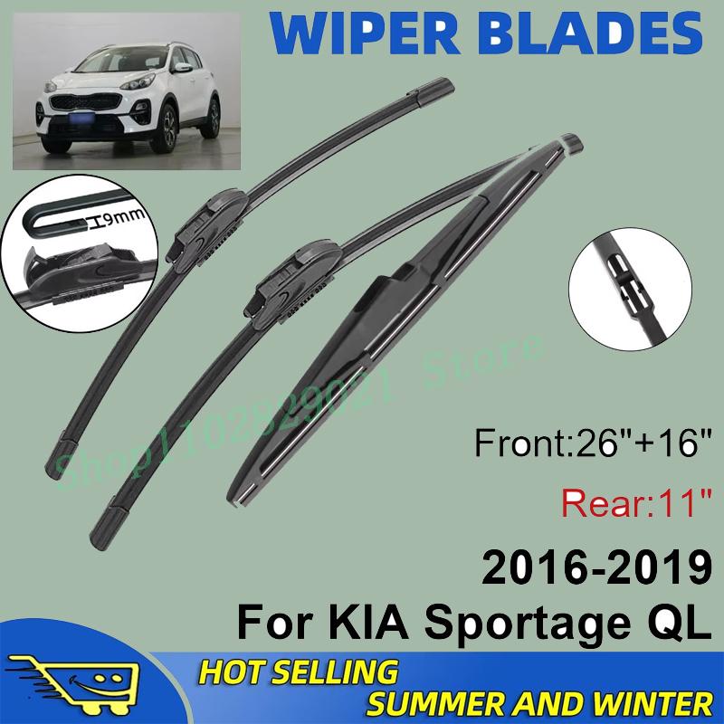 

3 ШТ. Для KIA Sportage QL 2016-2019 26 + 16 + 11 Передние Задние Щетки Стеклоочистителя Лобовое Стекло Окно Резак Аксессуары чёрный