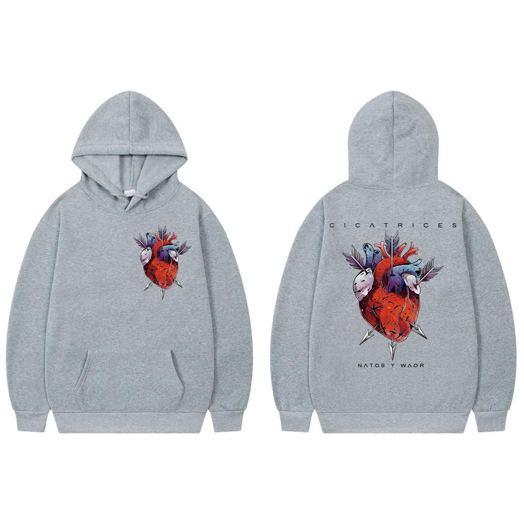 Rapper Natos Y Waor Cicatrices Grafik Hoodie Mode Hip Hop Langarm Sweatshirts Herren Damen Kleidung Y2k Übergroße Pullover