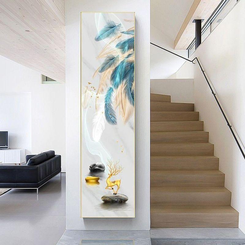 Slim Vertical Self-Adhesive Mural: Elegant Decorative Sticker for Entrance Hall or Corridor
