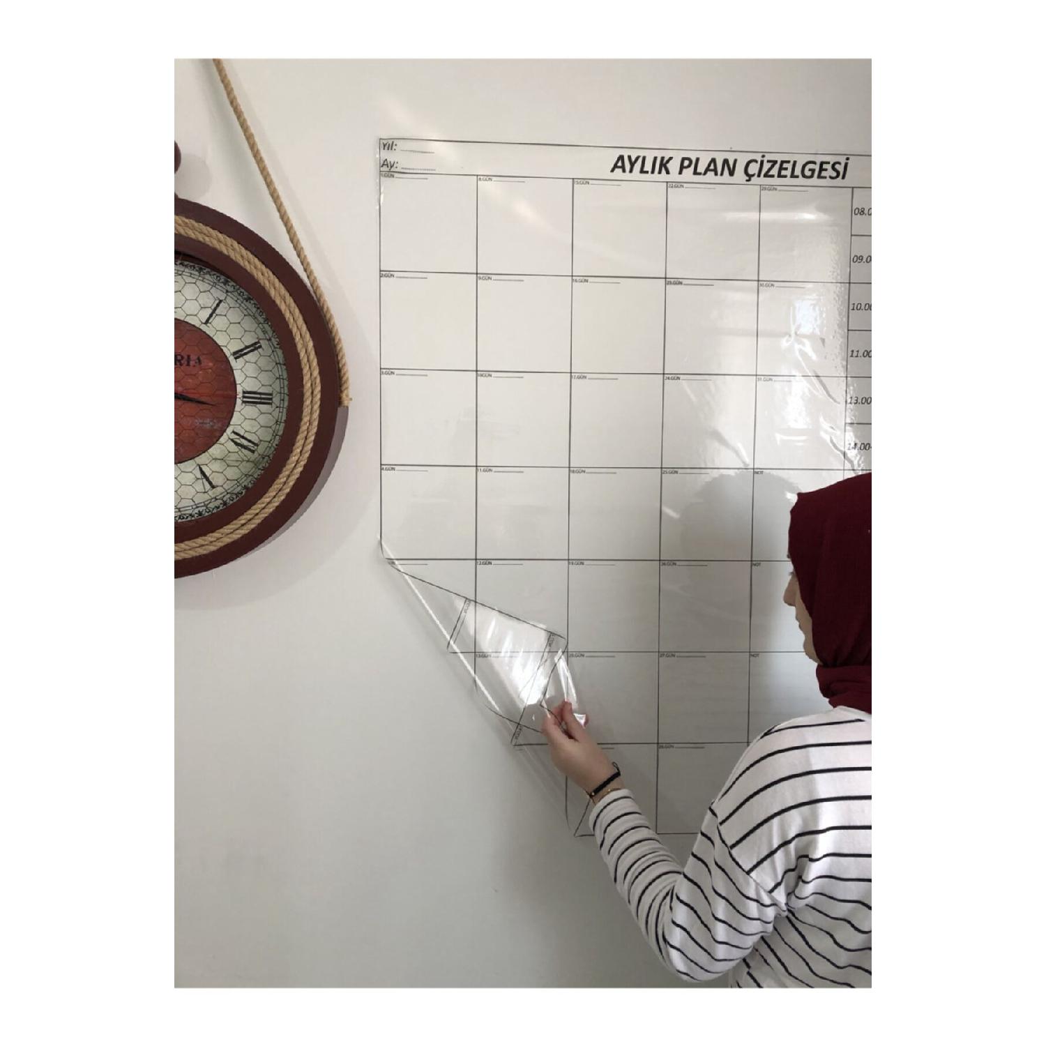 

Monthly Planner Static Smart Paper Calendar Blackboard Pen 100x100 Cm