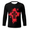 Spring and Autumn Round Neck 3D Halloween Printed Top Fashionable Casual Long Sleeved Men's T-shirts