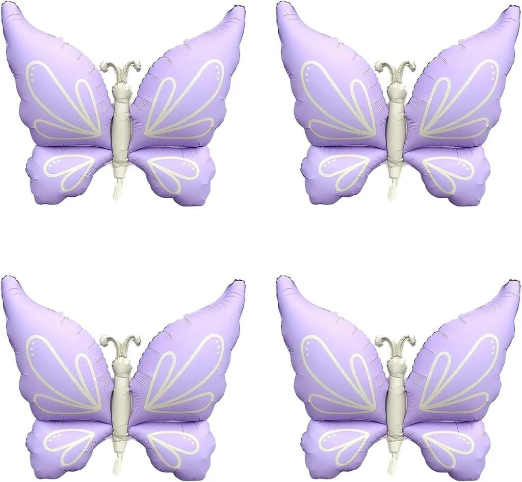 4pcs/set Butterfly Foil Balloons Spring Themed Party Decorations for Birthdays, Wedding Bridal Showers, and Baby Showers Gifts