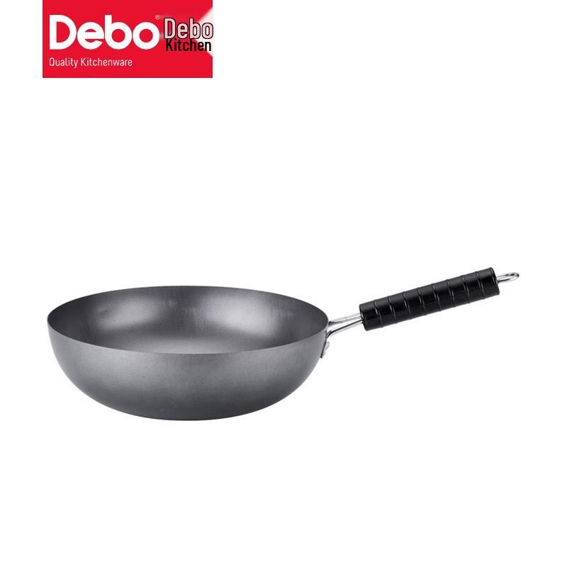 Debo 30cm Uncoated Wrought Iron Stir-Fry Wok