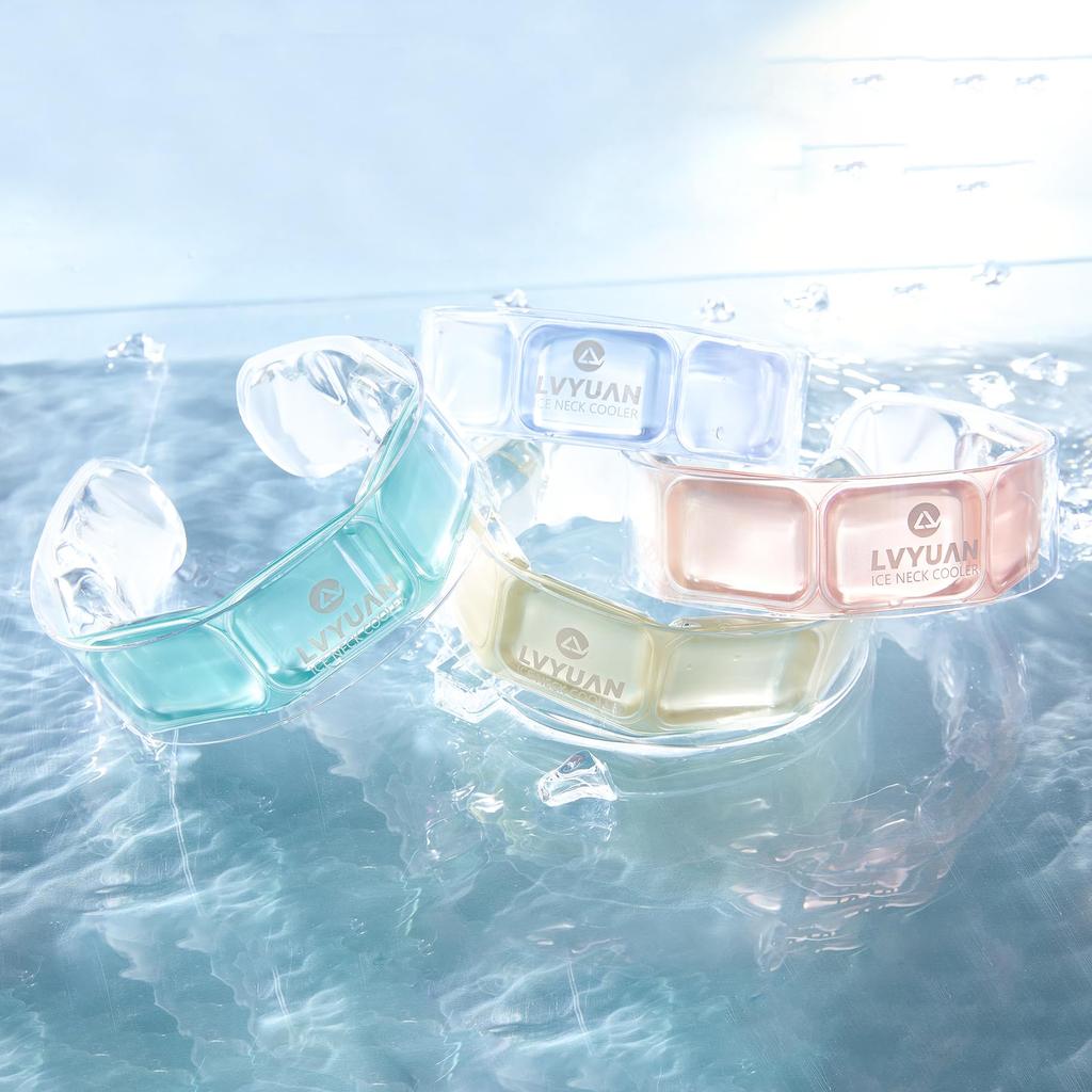 Nackenkühler gegen Hitzschlag Hält die Kühlung für 2 Stunden mit PCM-Kühltechnologie und ergonomisch Transparentgrüner Kühlhalsring für Nacken und