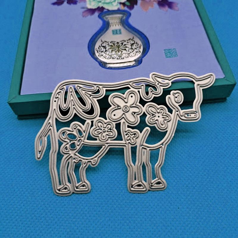 Cow Design Pattern Metal Cutting Dies DIY Scrapbooking Embossing Stencil Paper Craft Album Template