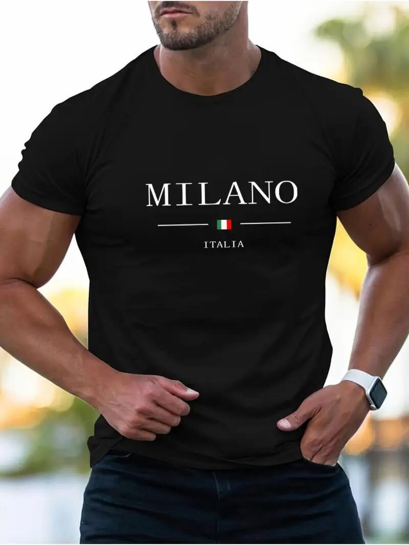 Milano Italia Printed Mens T-shirt Short Sleeve Casual Summer Cool Shirt Ar007 S разноцветный