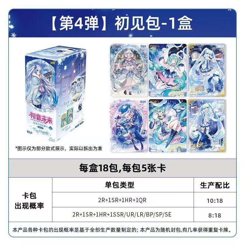 Official Snow Miku Hatsune Miku Cards, Snowland Fantasy Vol.4 Sealed Booster Box Anime Game Peripheral Collection Card