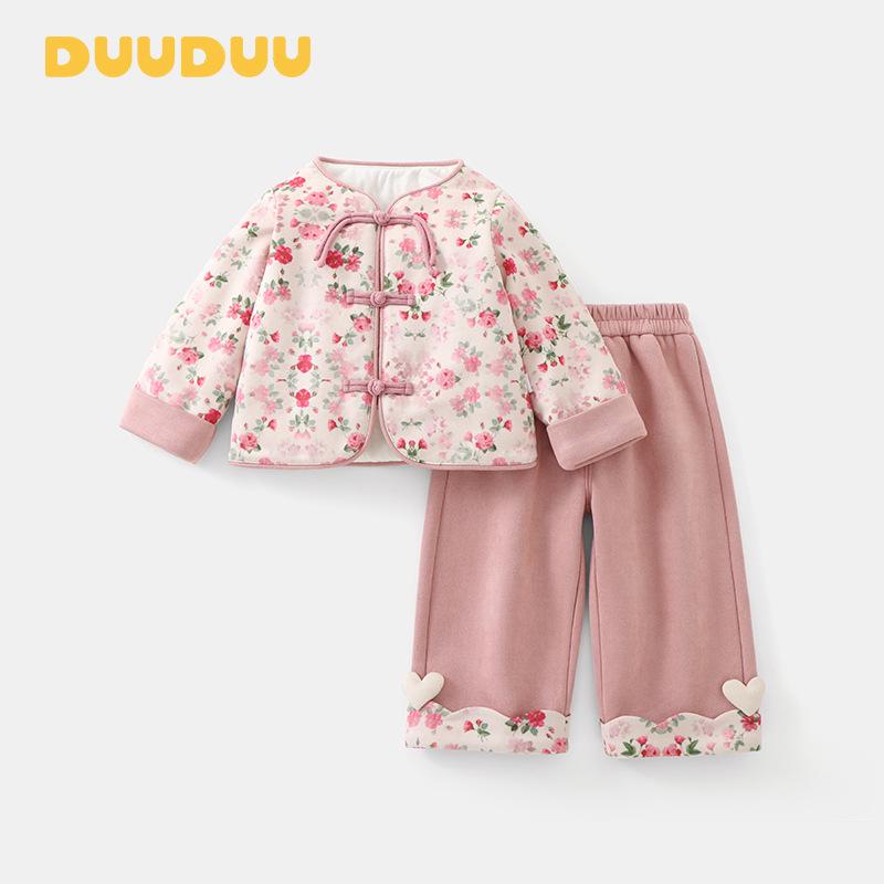

DUUDUU Новогодняя одежда для малышей 2025 - Хлопковый стиль Осень/Зима для девочек 100cm