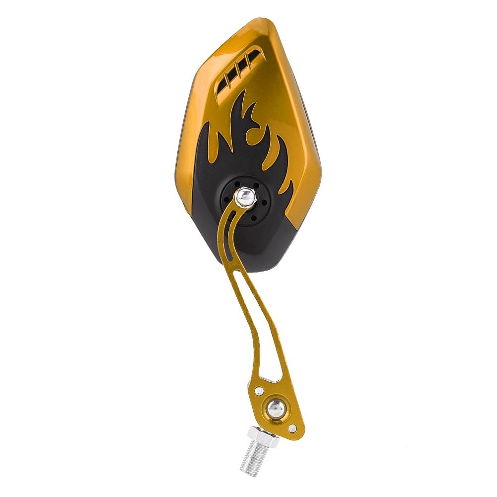 1 Pair of  Scooter Aluminum Flame Pattern Side Rear View Mirrors for  M8M10 Universal Motorcycle