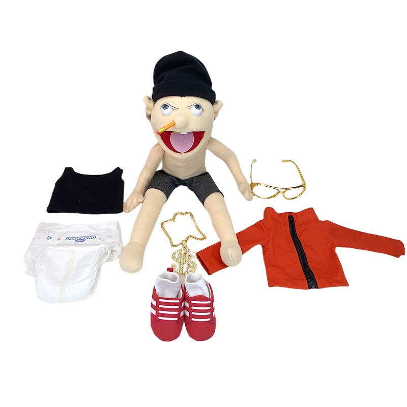 60cm Jeffy Hand Puppet Plush Children Soft Doll Talk Show Party Props Christmas Doll Plush Toys Puppet Kids Gift