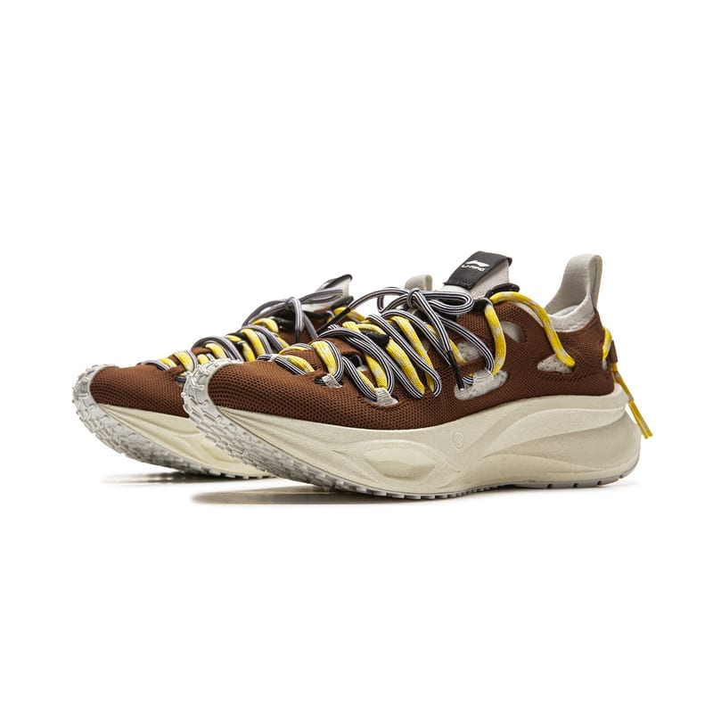 Li Ning Low top Casual Shoes Unisex Chestnut Bark Brown/White Birch Gray AZGV047-8
