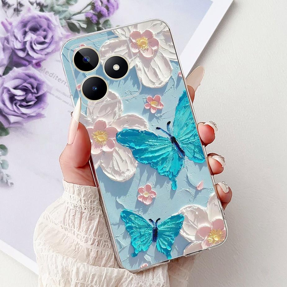 Für Realme Note 50 Hülle RMX3834 Niedliche Katze Bemalte Abdeckung Klare Silikon Weiche TPU Handyhülle Für Realme Note 50 Note50 Fundas Coque