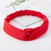 European & American Knit Crossover Headband: Pure Color Elastic Yoga Sports Hair Tie for Women