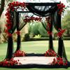 2pcs 8meter Black Polyester Tulle Draping Fabric Wedding Arches Birthday Parties & Stage Decor Christmas Halloween St. Patrick's