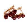 Exquisite Russian Purple Gold Round Earrings Inlaid With Pomegranate Ear Buckles Trendy Fashion Temperament Rose Gold Plated Earrings