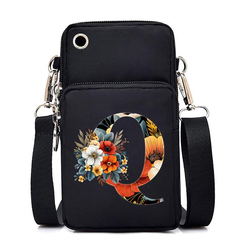 

Акварель Винтаж 26 Букв AZ Женская Сумка для Мобильного Телефона Растительный Цветочный Алфавит Мини Кошельки Сумки Маленькая Сумка Через Плечо
