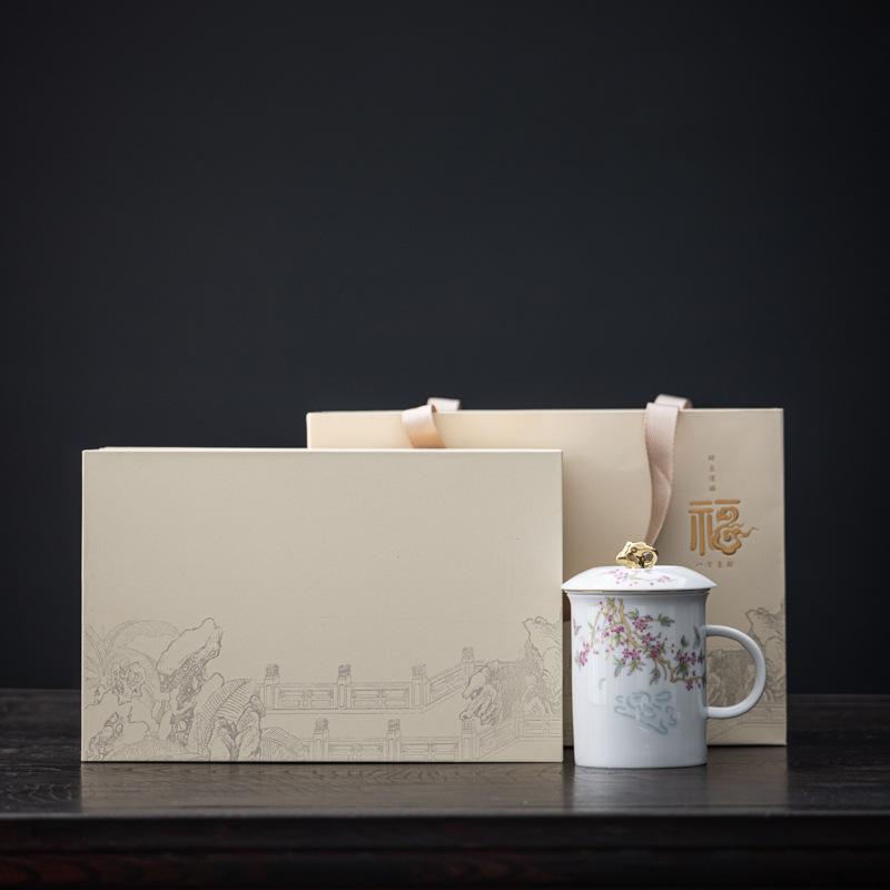 High-end Merchandise Linglong Office Cup Ceramic Cup Graduation Season Opening Ceremony Business Enterprise Senior Gift Set